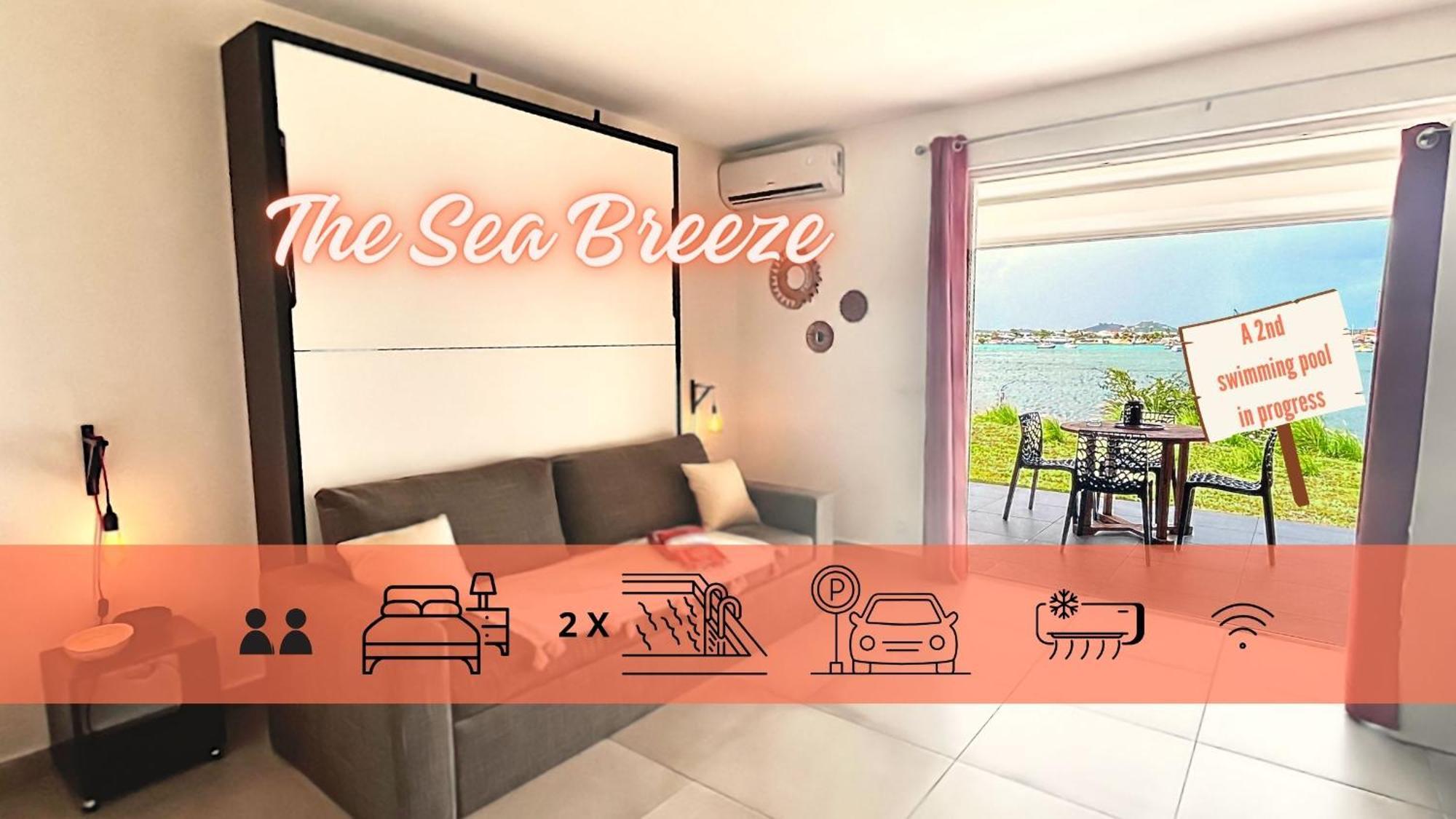 Le Sea-Breeze - Beau Studio Piscine Vue Lagon Marigot  Buitenkant foto